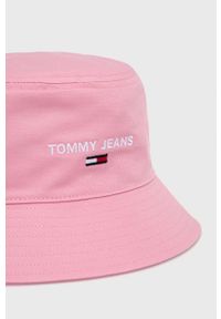 Tommy Jeans kapelusz bawełniany kolor biały bawełniany. Kolor: różowy. Materiał: bawełna
