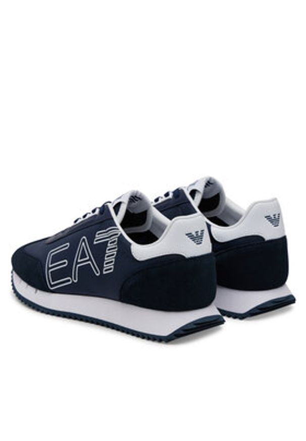 EA7 Emporio Armani Sneakersy X8X101 XK257 U449 Granatowy. Kolor: niebieski. Materiał: skóra, zamsz