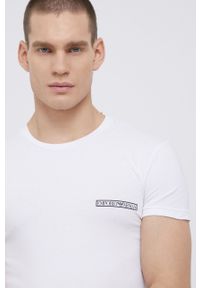 Emporio Armani Underwear T-shirt męski kolor biały gładki. Okazja: na co dzień. Kolor: biały. Materiał: włókno, dzianina. Wzór: gładki. Styl: casual