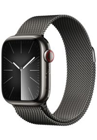 APPLE - Smartwatch Apple Watch 9 GPS+Cellular 45mm stalowy Mocny Grafit | Mocny Grafit bransoleta mediolańska. Rodzaj zegarka: smartwatch. Kolor: szary. Materiał: materiał #1