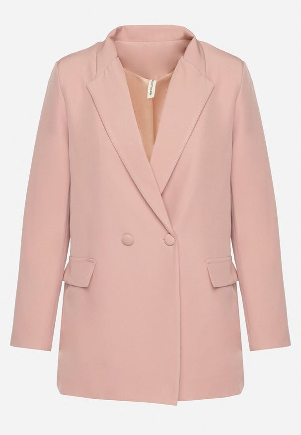Born2be - Jasnoróżowa Marynarka Dwurzędowa Mangane. Kolor: różowy. Styl: klasyczny, elegancki