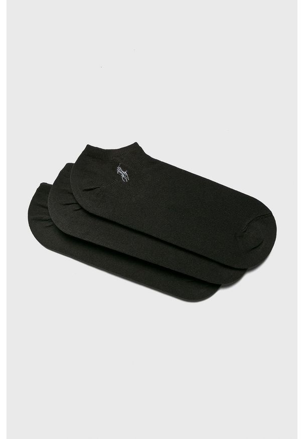 Polo Ralph Lauren - Skarpety (3-pack). Kolor: czarny. Materiał: bawełna, materiał, poliamid, elastan. Wzór: gładki