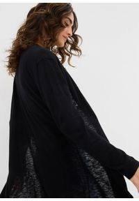 bonprix - Długi sweter bez zapięcia. Kolor: czarny. Długość: długie #3