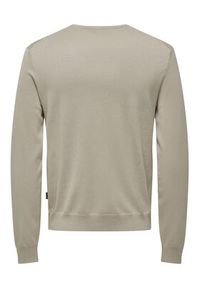 Only & Sons Sweter 22020088 Beżowy Regular Fit. Kolor: beżowy. Materiał: wiskoza