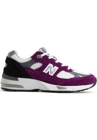 Buty damskie New Balance W991PUK – fioletowe. Kolor: fioletowy. Materiał: materiał, syntetyk, skóra, guma. Szerokość cholewki: normalna