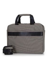 Wittchen - Męska torba na laptopa 13” z boczną kieszenią mała beżowo-czarna. Kolor: czarny, beżowy, wielokolorowy. Materiał: poliester. Styl: casual, biznesowy #6