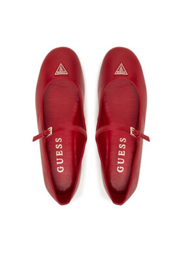 Guess Baleriny FLTKLD LEA02 Czerwony. Kolor: czerwony. Materiał: skóra