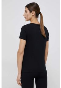 EA7 Emporio Armani - T-shirt. Okazja: na co dzień. Kolor: czarny. Materiał: dzianina. Wzór: nadruk. Styl: casual #4