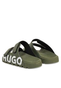 Hugo - HUGO Klapki Evander 50542042 Zielony. Kolor: zielony. Materiał: skóra #3