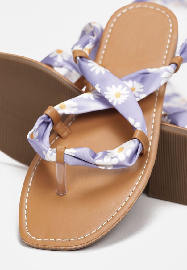 Renee - Liliowe Sandały Pethalise. Kolor: fioletowy. Materiał: materiał