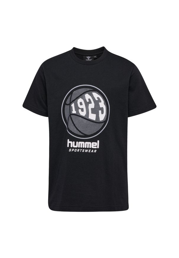 T-shirt chłopięcy Hummel hmlLEO. Kolor: czarny. Materiał: bawełna, jersey. Sport: piłka nożna