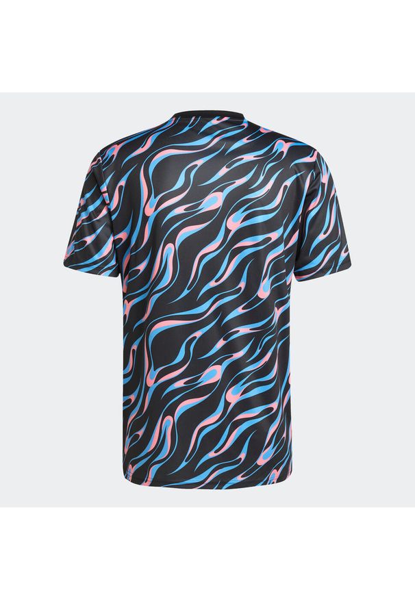 Adidas - Koszulka piłkarska ADIDAS treningowa. Kolor: wielokolorowy, niebieski, czarny. Sport: piłka nożna