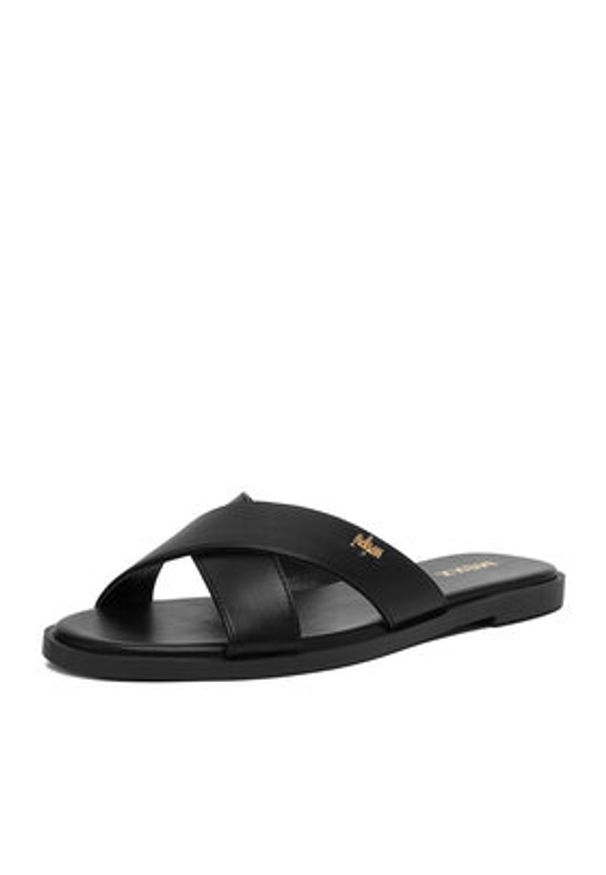 MEXX Klapki CEO-HY6699-1 Czarny. Kolor: czarny. Materiał: skóra