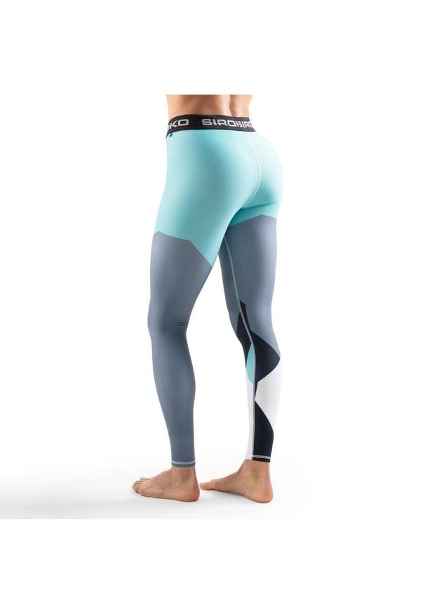 SIROKO - Damskie legginsy termoaktywne Sporty zimowe Siroko Ether. Kolor: niebieski. Sezon: zima