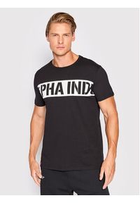 Alpha Industries T-Shirt Printed Stripe 118511 Czarny Regular Fit. Kolor: czarny. Materiał: bawełna #6