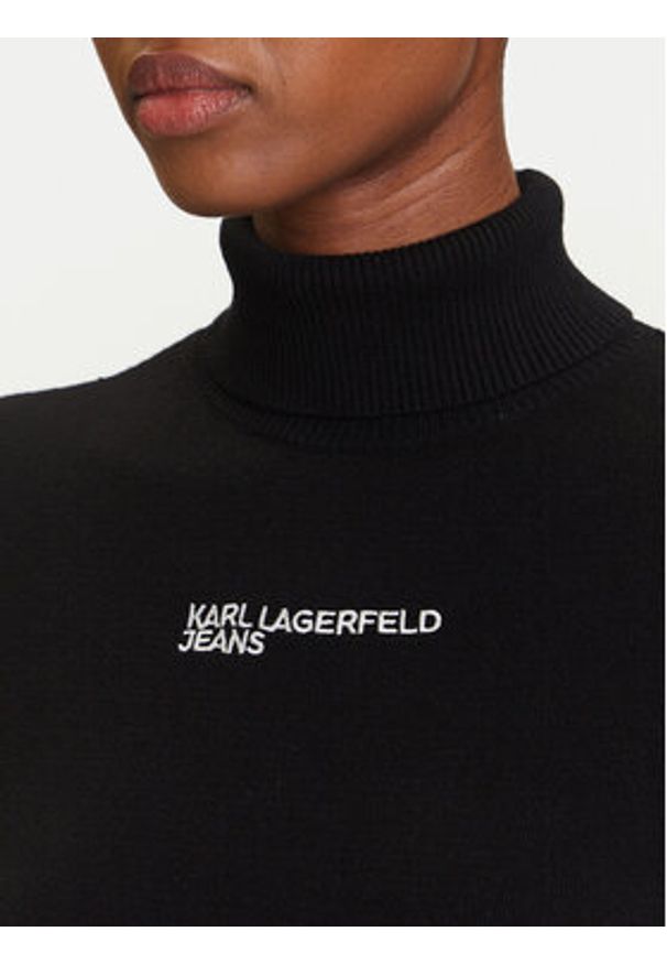 Karl Lagerfeld Jeans Golf A3W18007 Czarny Slim Fit. Typ kołnierza: golf. Kolor: czarny. Materiał: syntetyk