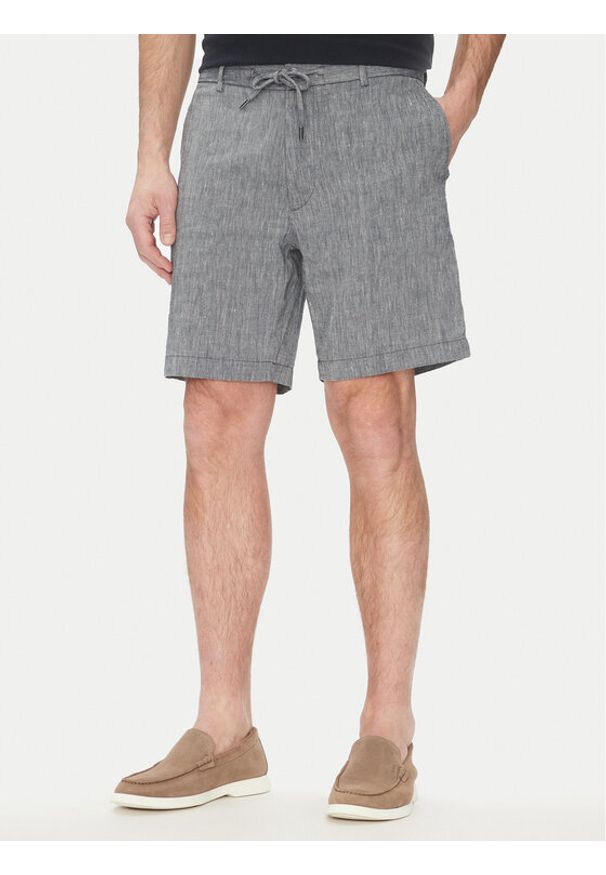 BOSS Szorty materiałowe C-Kane-Rds-Shorts 50538016 Niebieski Regular Fit. Kolor: niebieski. Materiał: len