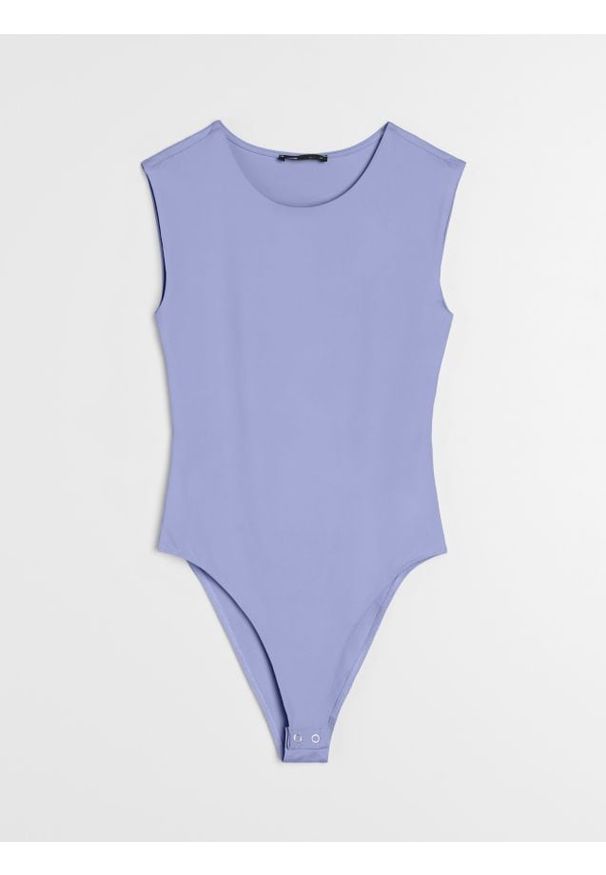 Sinsay - Body bez rękawów - niebieski. Kolor: niebieski. Długość rękawa: bez rękawów