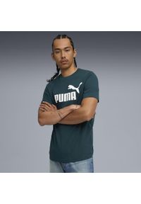 Puma - Męska koszulka ESS z logo No. 1 PUMA Lux Army Green. Kolor: zielony. Materiał: guma. Wzór: nadruk. Sport: bieganie, fitness