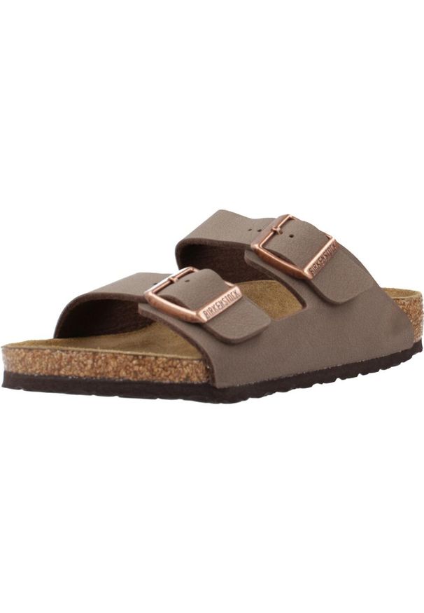 Klapki dla dzieci Birkenstock Arizona Kids. Kolor: brązowy. Materiał: materiał. Sezon: lato