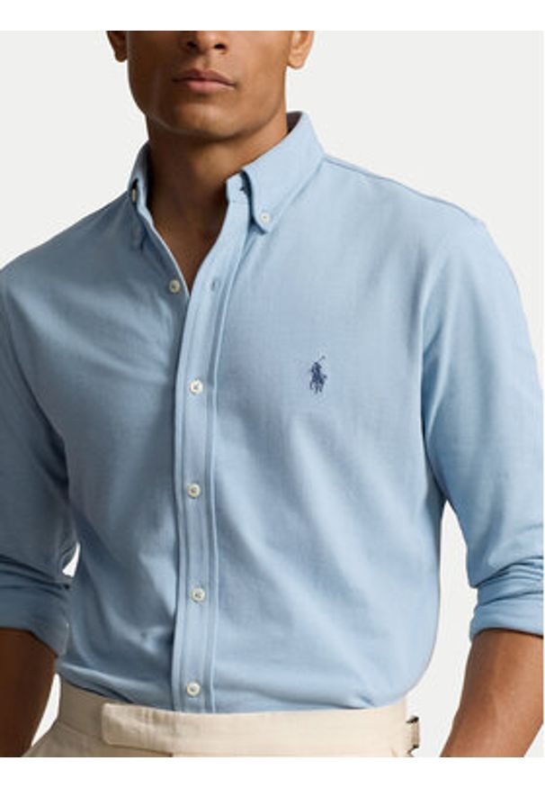 Polo Ralph Lauren Koszula 710654408131 Błękitny Regular Fit. Typ kołnierza: polo. Kolor: niebieski. Materiał: bawełna