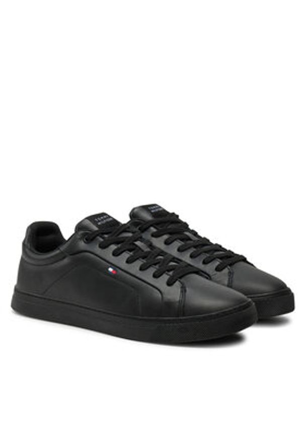 TOMMY HILFIGER - Tommy Hilfiger Sneakersy Icon Court Lth Flag Ess FM0FM05317 Czarny. Kolor: czarny. Materiał: skóra