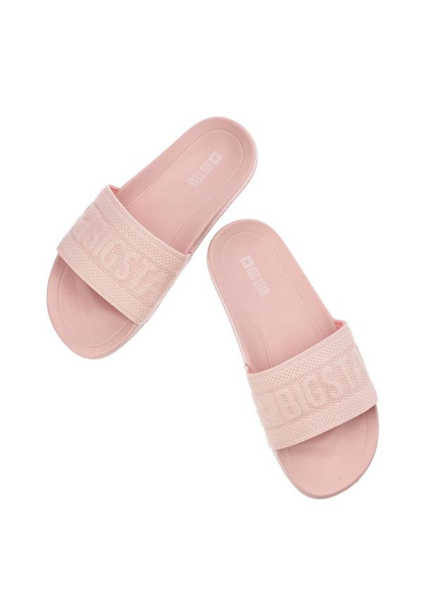 Big-Star - Różowe Klapki Big Star Wodoodporne Buty Damskie. Okazja: na spacer, na co dzień. Kolor: różowy. Wzór: aplikacja. Sezon: lato. Styl: elegancki, casual, sportowy, wakacyjny