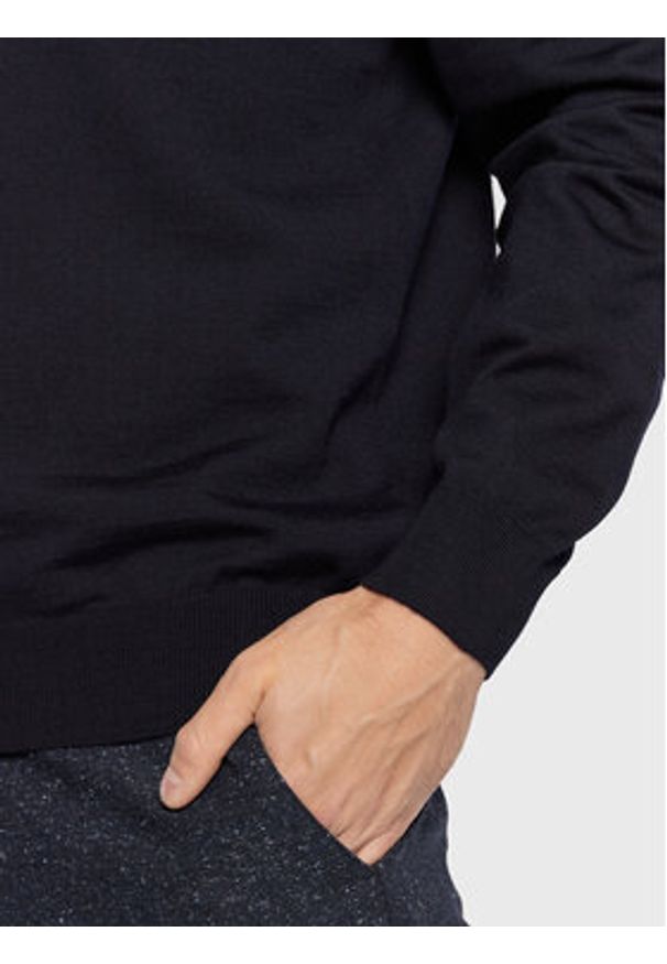 BOSS - Boss Sweter Baram-L 50476363 Granatowy Slim Fit. Kolor: niebieski. Materiał: wełna