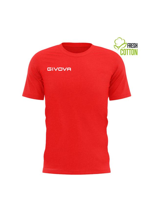 Czerwony bawełnowy T-shirt Givova 4XL - Niezrównany komfort i styl. Kolor: czerwony. Materiał: bawełna. Sport: piłka nożna