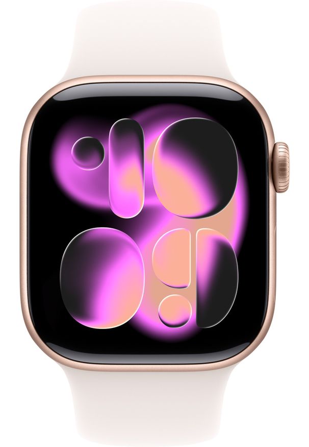 APPLE - Smartwatch Apple Watch Series 11 (GPS) 42mm Rose Gold Aluminum Case with Red Sport Band, M/L. Rodzaj zegarka: smartwatch. Styl: sportowy