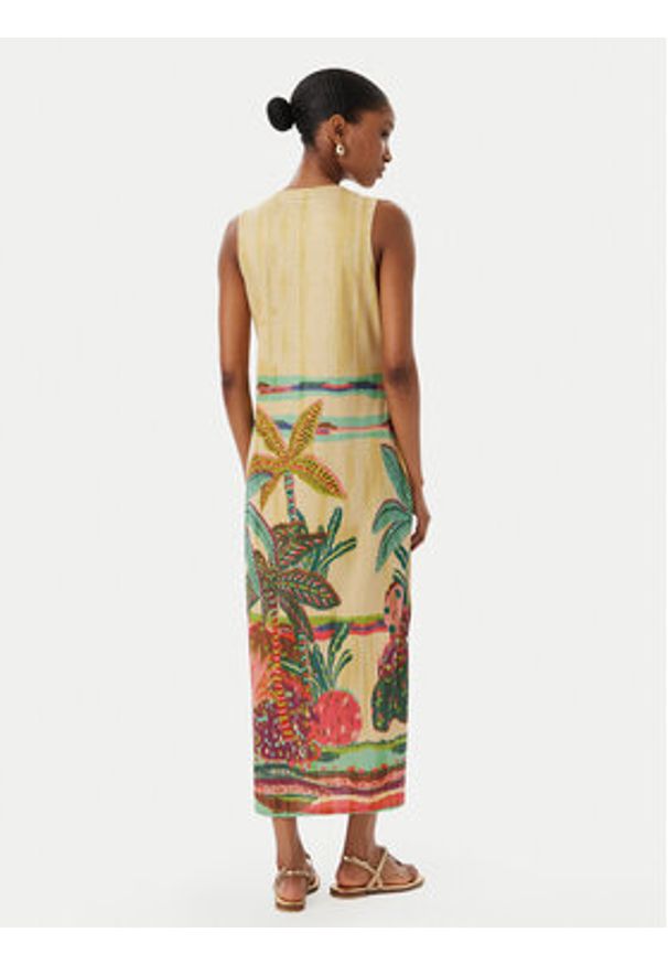 LOLA CASADEMUNT Sukienka letnia LS2616038 Beżowy jasny Regular Fit. Kolor: beżowy. Materiał: syntetyk. Sezon: lato