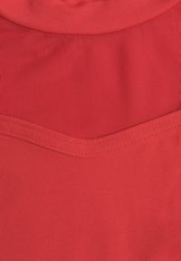 Renee - Czerwona Bluzka Golf Vices z Przezroczystymi Rękawami Kariale. Okazja: na co dzień. Typ kołnierza: golf. Kolor: czerwony. Materiał: jeans. Styl: casual, elegancki #6