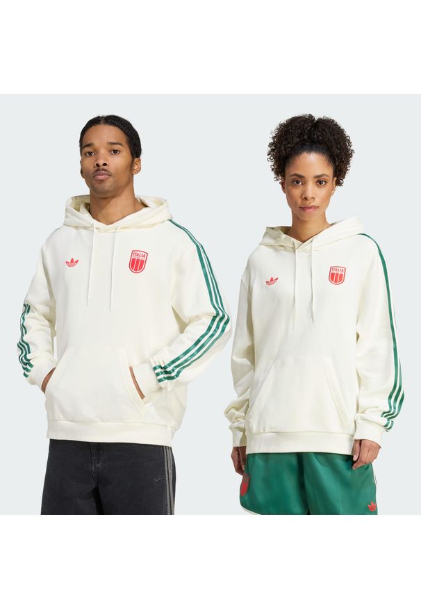 Adidas - Bluza z kapturem Italy (Gender Neutral). Typ kołnierza: kaptur. Kolor: biały