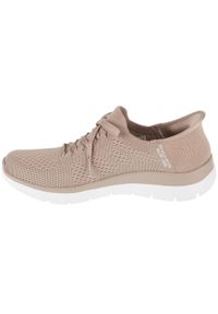 skechers - Buty sportowe Sneakersy damskie, Slip-Ins: Summits - New Daily. Kolor: beżowy. Materiał: materiał. Sport: turystyka piesza
