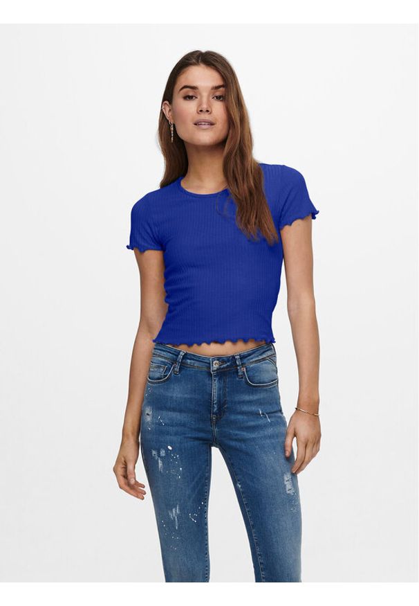 only - ONLY T-Shirt Emma 15201206 Niebieski Regular Fit. Kolor: niebieski. Materiał: wiskoza