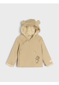 Sinsay - Kurtka z kapturem - kremowy. Typ kołnierza: kaptur. Kolor: kremowy. Wzór: nadruk #1