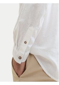 Tom Tailor Koszula 1040141 Biały Regular Fit. Kolor: biały. Materiał: len #4
