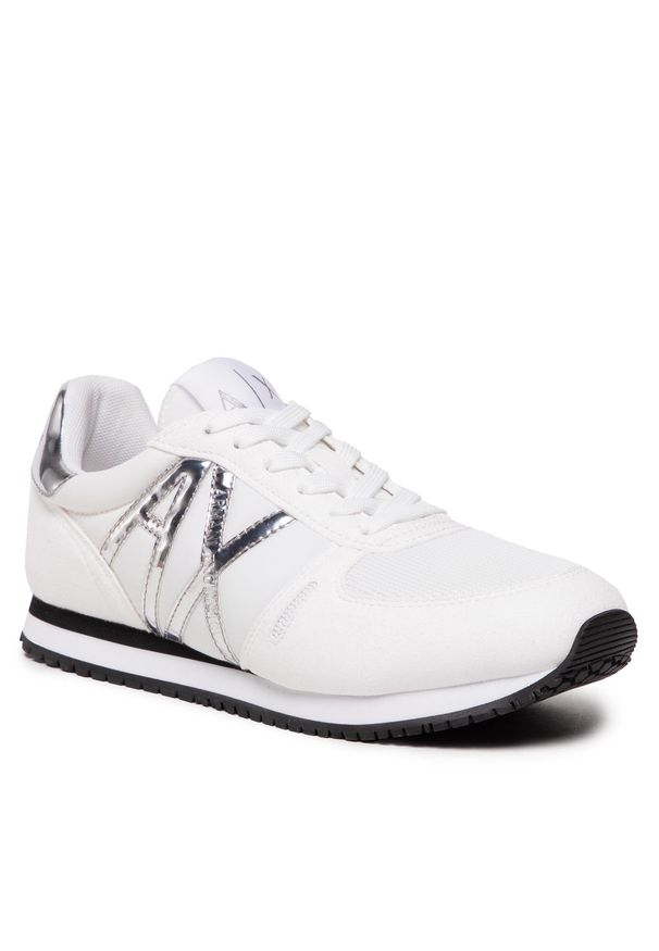 Sneakersy Armani Exchange XDX031 XV137 M696 White/Silver. Kolor: biały. Materiał: materiał