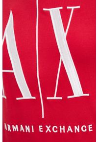 Armani Exchange - Bluza. Kolor: czerwony. Materiał: dzianina. Wzór: aplikacja