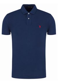 Polo Ralph Lauren Polo Core Replen 710795080 Granatowy Slim Fit. Typ kołnierza: polo. Kolor: niebieski. Materiał: bawełna