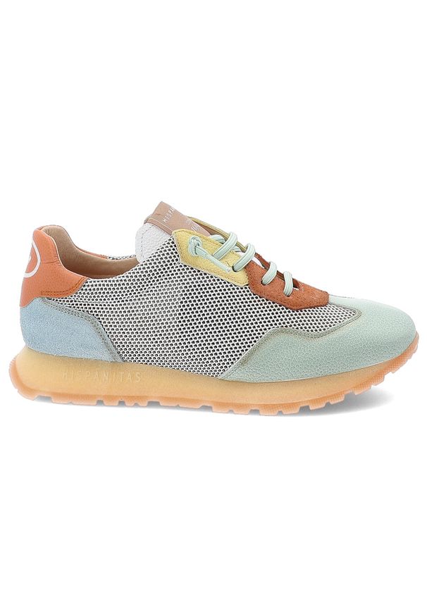 Kolorowe Sneakersy Hispanitas Modne Obuwie Damskie. Okazja: na co dzień. Zapięcie: sznurówki. Materiał: skóra. Szerokość cholewki: normalna. Wzór: kolorowy. Sezon: lato, wiosna. Styl: sportowy, klasyczny, casual