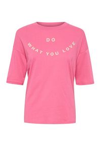 Kaffe T-Shirt Sonna 10507645 Różowy Regular Fit. Kolor: różowy. Materiał: bawełna #8