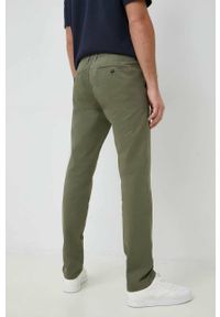 United Colors of Benetton spodnie męskie kolor zielony w fasonie chinos. Kolor: zielony. Materiał: tkanina. Wzór: gładki #2