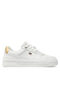 TOMMY HILFIGER - Tommy Hilfiger Sneakersy Essential Basket Sneaker Gold FW0FW08076 Écru. Materiał: materiał