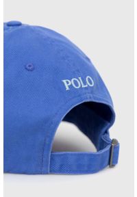 Polo Ralph Lauren czapka z daszkiem bawełniana kolor niebieski z aplikacją. Kolor: niebieski. Materiał: bawełna. Wzór: aplikacja #2
