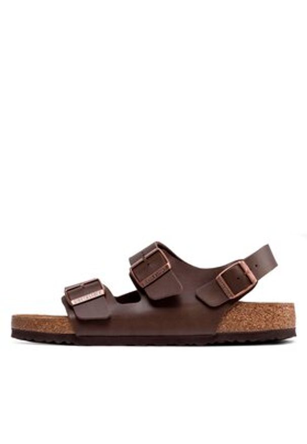 Birkenstock Sandały Milano 034701 Brązowy. Kolor: brązowy. Materiał: skóra