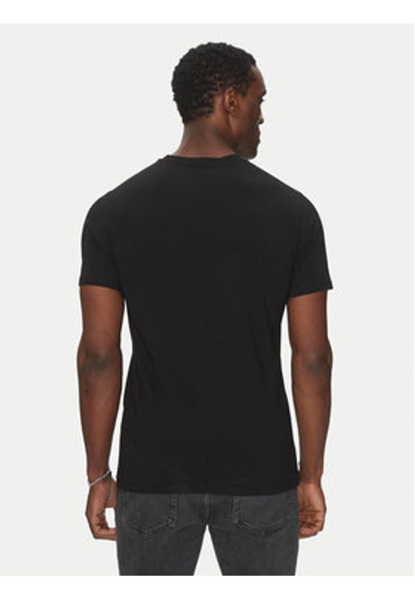 Karl Lagerfeld - KARL LAGERFELD T-Shirt 755030 552235 Czarny Regular Fit. Typ kołnierza: dekolt w karo. Kolor: czarny. Materiał: bawełna