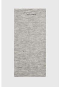 Peak Performance komin Magic kolor szary melanżowy. Kolor: szary. Materiał: wełna, skóra, materiał. Wzór: melanż #2