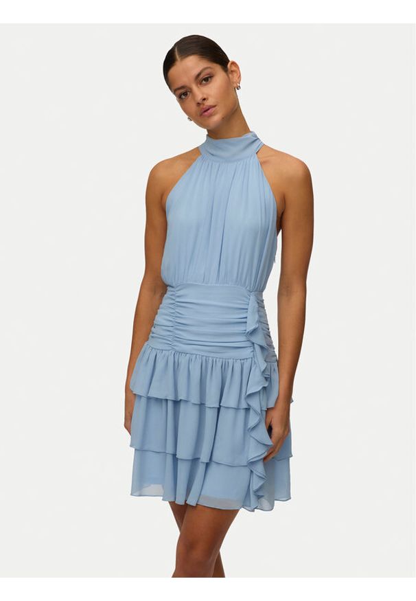 Vero Moda Sukienka koktajlowa Serena 10348178 Niebieski jasny Regular Fit. Kolor: niebieski. Materiał: syntetyk. Styl: wizytowy