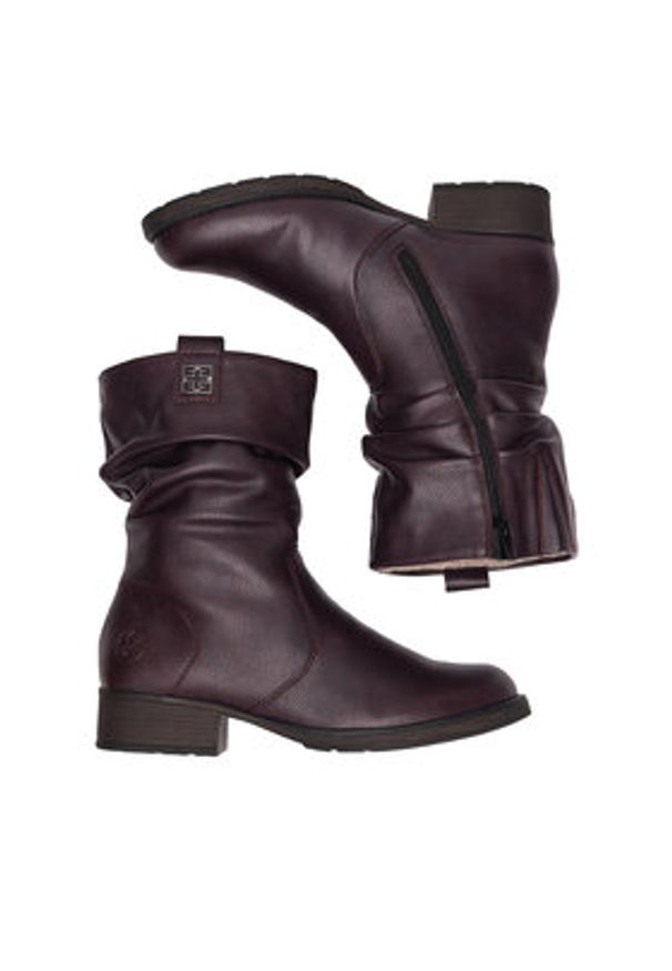 Rieker Botki Z9583-35 Bordowy. Kolor: czerwony. Materiał: materiał
